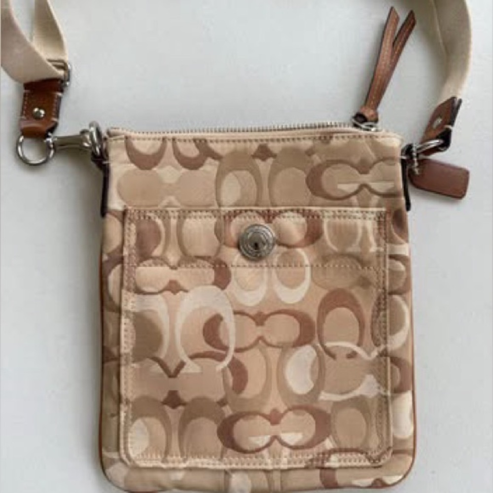 Coach Beige and Brown Crossbody Bag
